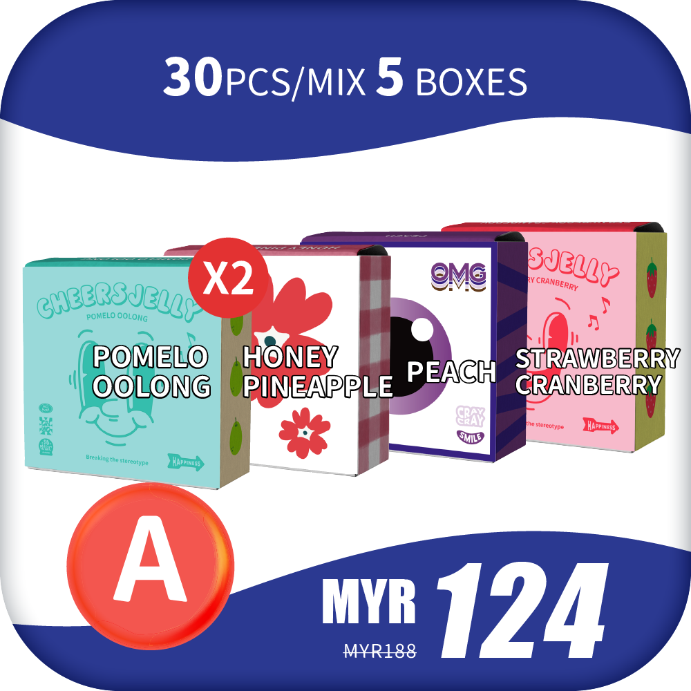 CheersJelly Low-Calorie Konjac Jelly 【Merdeka Day A】30pcs/Mix 5 boxes