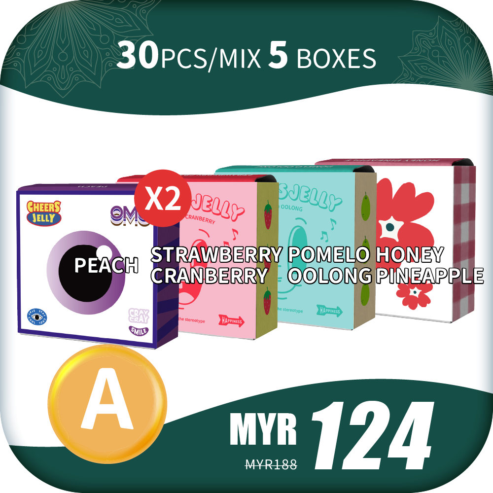 CheersJelly Low-Calorie Konjac Jelly 【Selamat Hari Raya A】30pcs/Mix 5 boxes