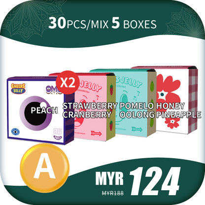 CheersJelly Low-Calorie Konjac Jelly 【Selamat Hari Raya A】30pcs/Mix 5 boxes