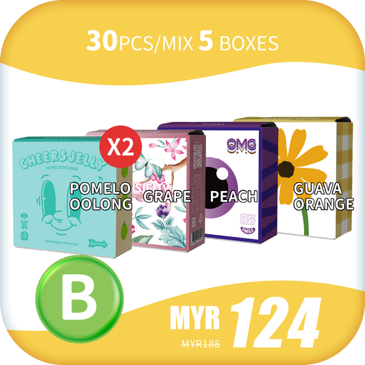 CheersJelly Low-Calorie Konjac Jelly 【CHEERS Joyful Bash B】30pcs/Mix 5 boxes