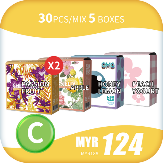 CheersJelly Low-Calorie Konjac Jelly 【CHEERS Joyful Bash C】30pcs/Mix 5 boxes
