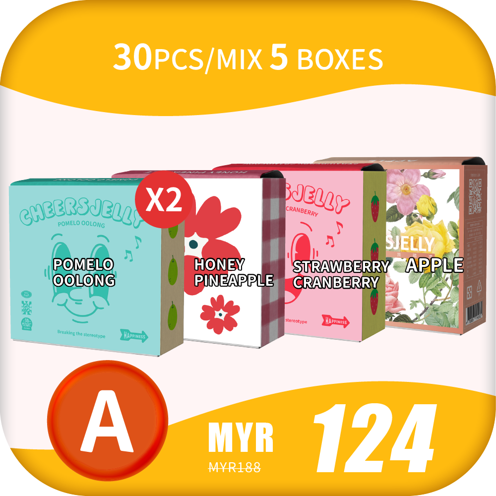  ★预购★CheersJelly举杯低卡蒟蒻冻【Parent’s Day A】30根/综合5盒