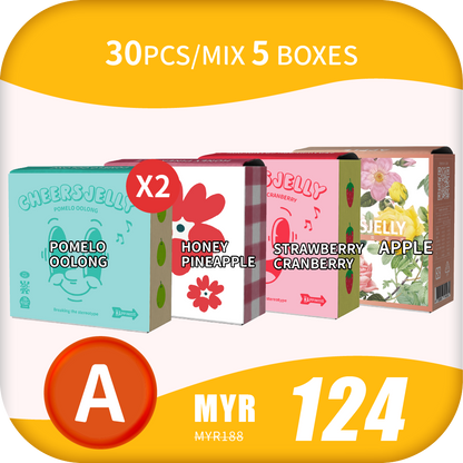  ★预购★CheersJelly举杯低卡蒟蒻冻【Parent’s Day A】30根/综合5盒