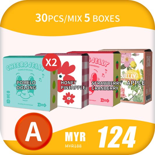 CheersJelly Low-Calorie Konjac Jelly 【Parent’s Day A】30pcs/Mix 5 boxes