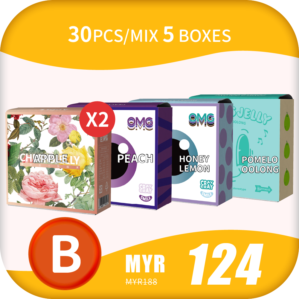 CheersJelly Low-Calorie Konjac Jelly 【Mid-Year Sales B】30pcs/Mix 5 boxes
