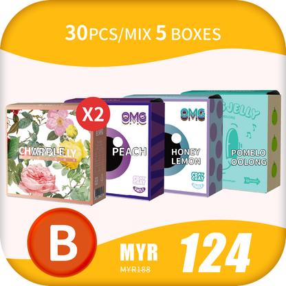 CheersJelly Low-Calorie Konjac Jelly 【Mid-Year Sales B】30pcs/Mix 5 boxes