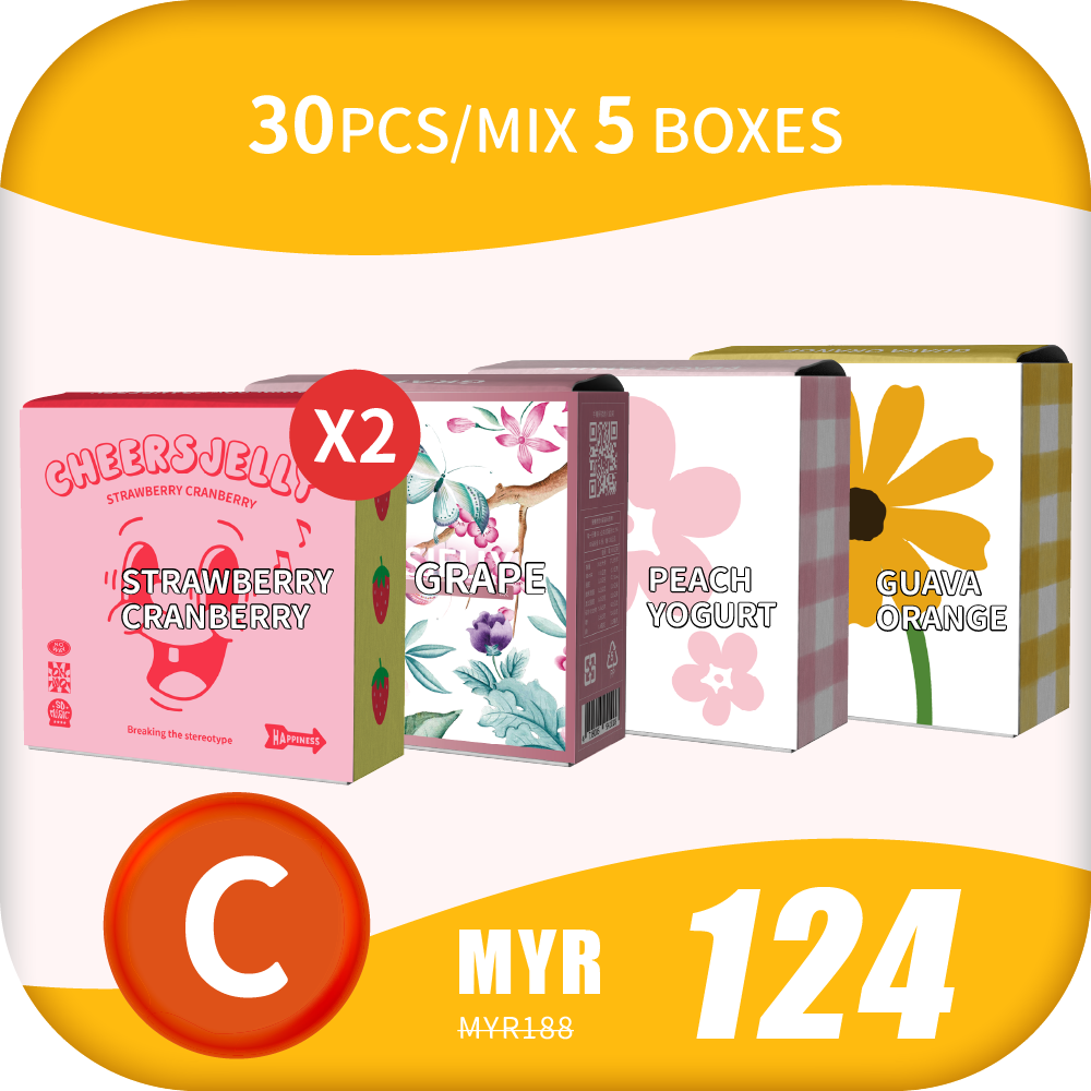 CheersJelly Low-Calorie Konjac Jelly 【Mid-Year Sales C】30pcs/Mix 5 boxes