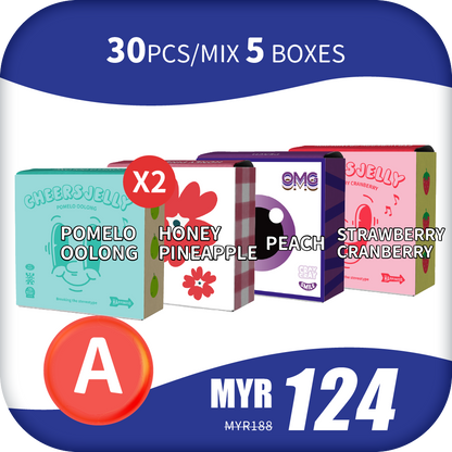 CheersJelly Low-Calorie Konjac Jelly 【Merdeka Day A】30pcs/Mix 5 boxes