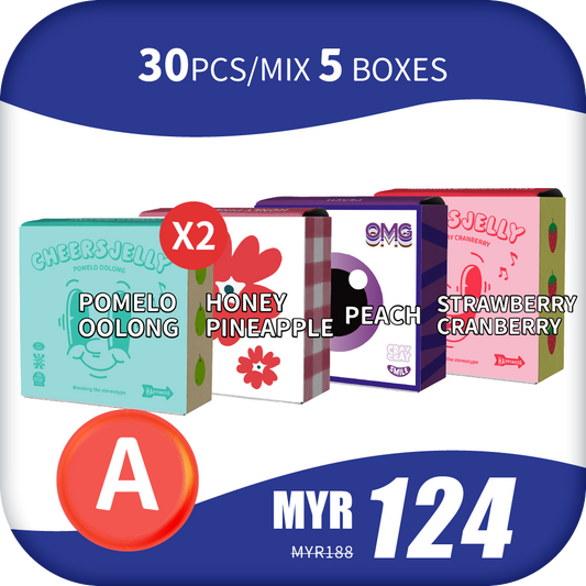 CheersJelly Low-Calorie Konjac Jelly 【Merdeka Day A】30pcs/Mix 5 boxes