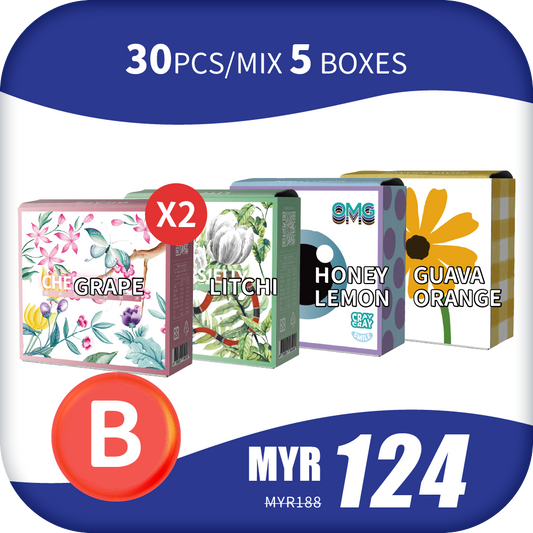 CheersJelly Low-Calorie Konjac Jelly 【Merdeka Day B】30pcs/Mix 5 boxes