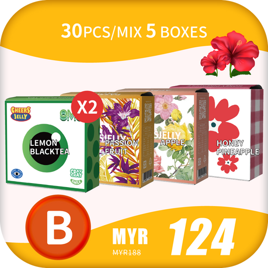 CheersJelly Low-Calorie Konjac Jelly 【Merdeka Day B】30pcs/Mix 5 boxes