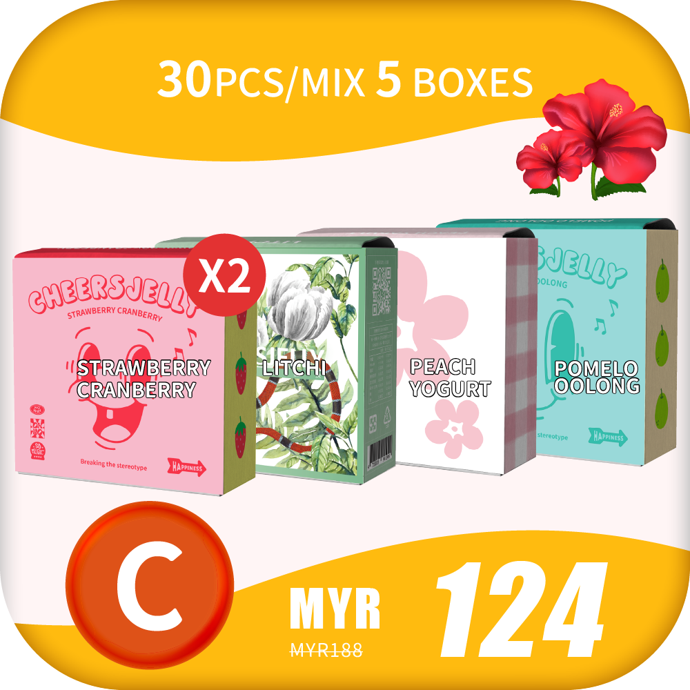  CheersJelly举杯低卡蒟蒻冻【國慶組合  C】30根/综合5盒
