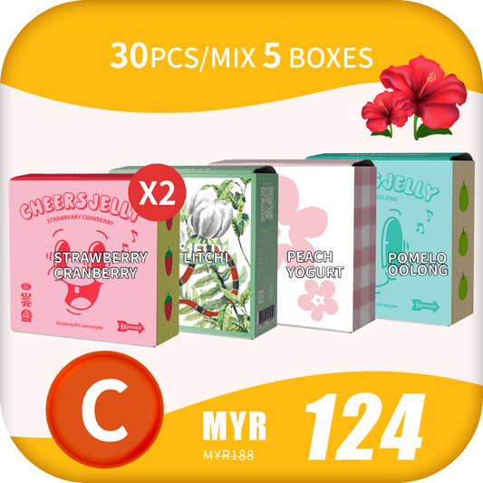 CheersJelly Low-Calorie Konjac Jelly 【Merdeka Day C】30pcs/Mix 5 boxes