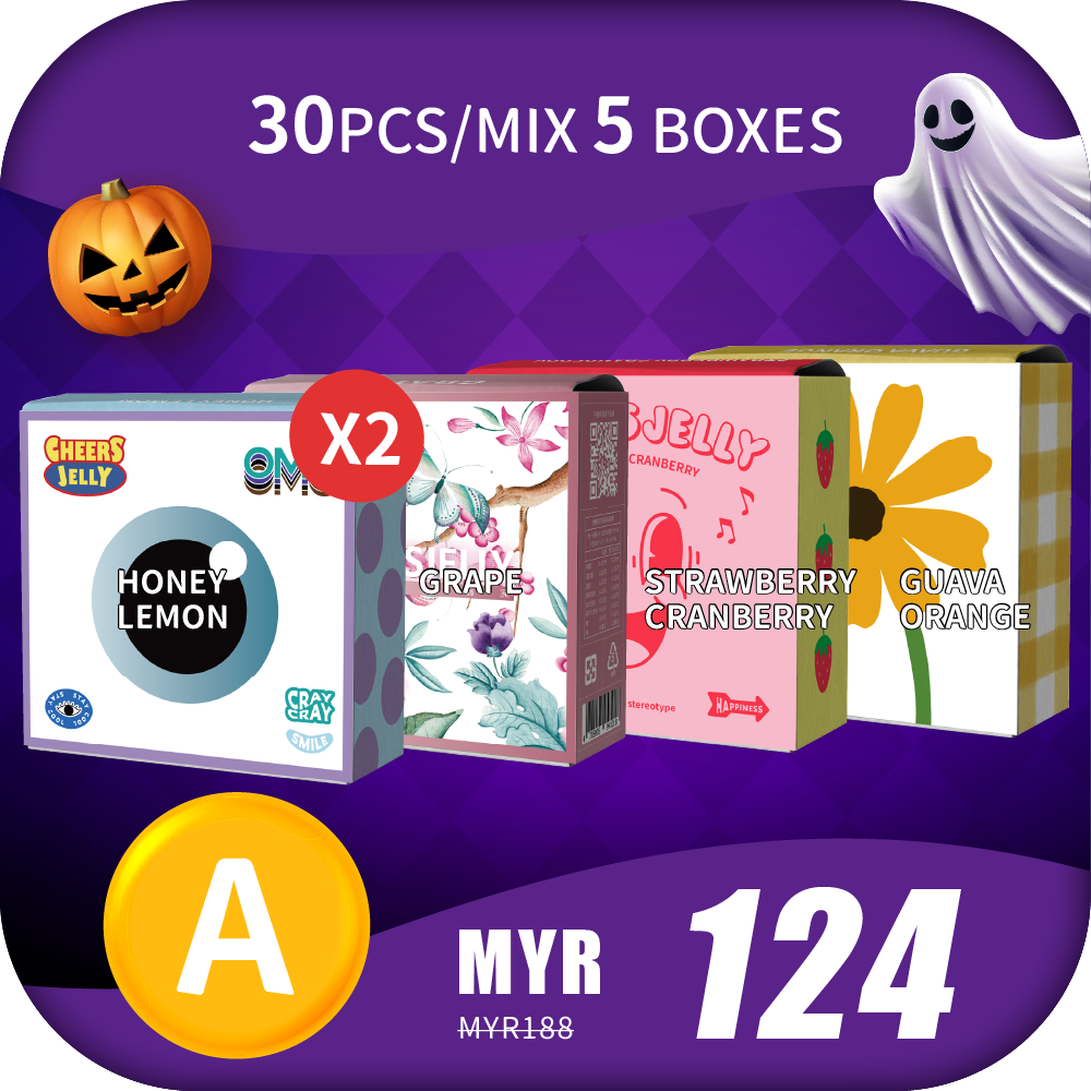 CheersJelly Low-Calorie Konjac Jelly 【Halloween Extravaganza A】30pcs/Mix 5 boxes