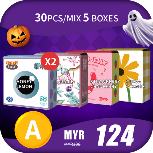 CheersJelly Low-Calorie Konjac Jelly 【Halloween Extravaganza A】30pcs/Mix 5 boxes