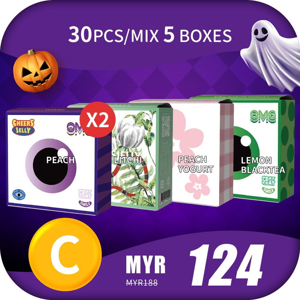 CheersJelly Low-Calorie Konjac Jelly 【Halloween Extravaganza C】30pcs/Mix 5 boxes