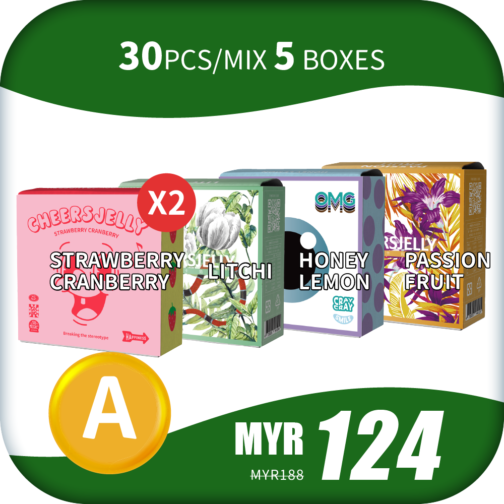 CheersJelly Low-Calorie Konjac Jelly 【Year End Sales A】30pcs/Mix 5 boxes