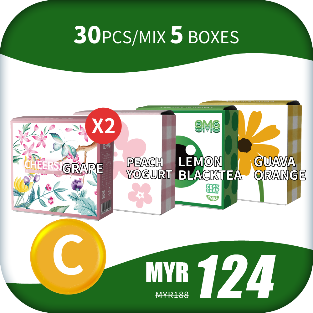 CheersJelly Low-Calorie Konjac Jelly 【Year End Sales C】30pcs/Mix 5 boxes