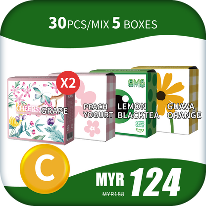 CheersJelly Low-Calorie Konjac Jelly 【Year End Sales C】30pcs/Mix 5 boxes