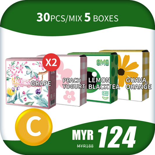 CheersJelly Low-Calorie Konjac Jelly 【Year End Sales C】30pcs/Mix 5 boxes