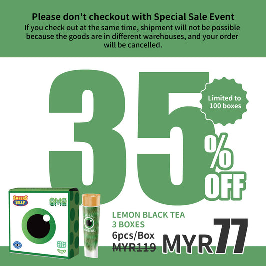 CheersJelly Low-Calorie Konjac Jelly【Lemon Black Tea  3 boxes】