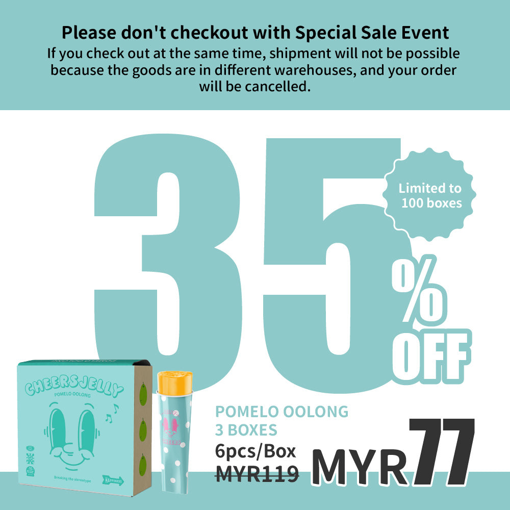 CheersJelly Low-Calorie Konjac Jelly【Pomelo Oolong  3 boxes】