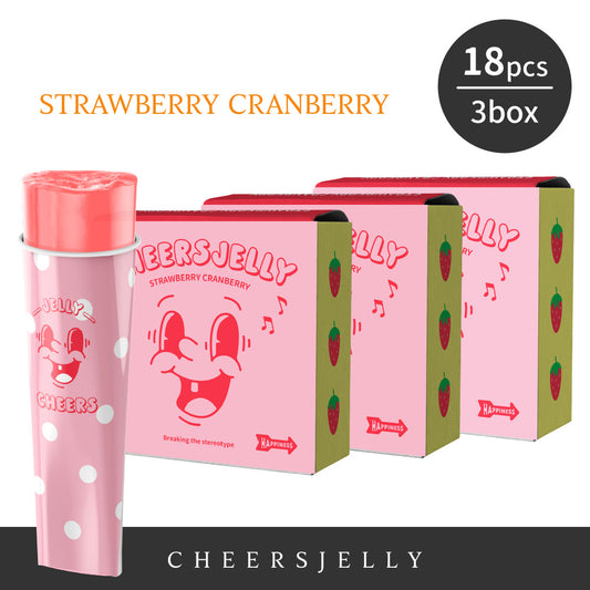 CheersJelly Low-Calorie Konjac Jelly【Strawberry Cranberry  3 boxes】