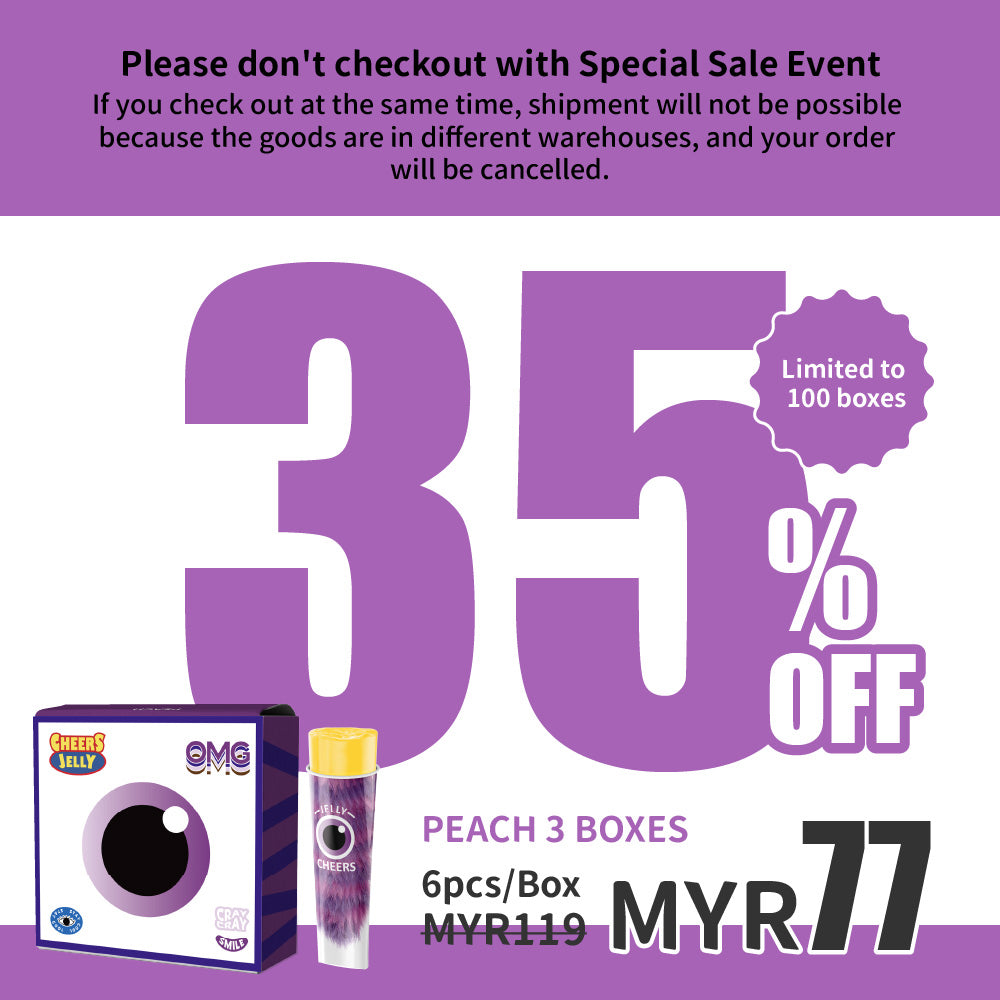 CheersJelly Low-Calorie Konjac Jelly【Peach  3 boxes】