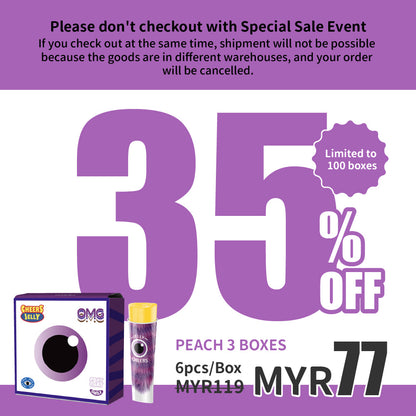 CheersJelly Low-Calorie Konjac Jelly【Peach  3 boxes】