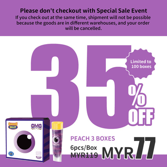 CheersJelly Low-Calorie Konjac Jelly【Peach  3 boxes】