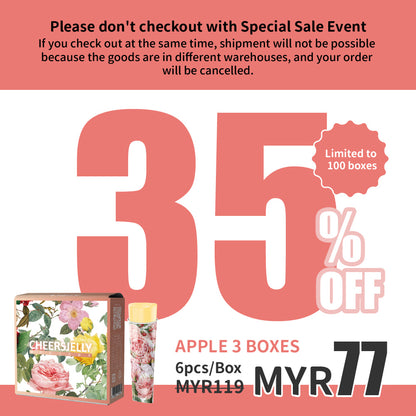 CheersJelly Low-Calorie Konjac Jelly【Apple 3 boxes】