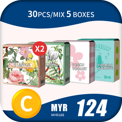  ★预购★CheersJelly举杯低卡蒟蒻冻【中秋組合  C】30根/综合5盒
