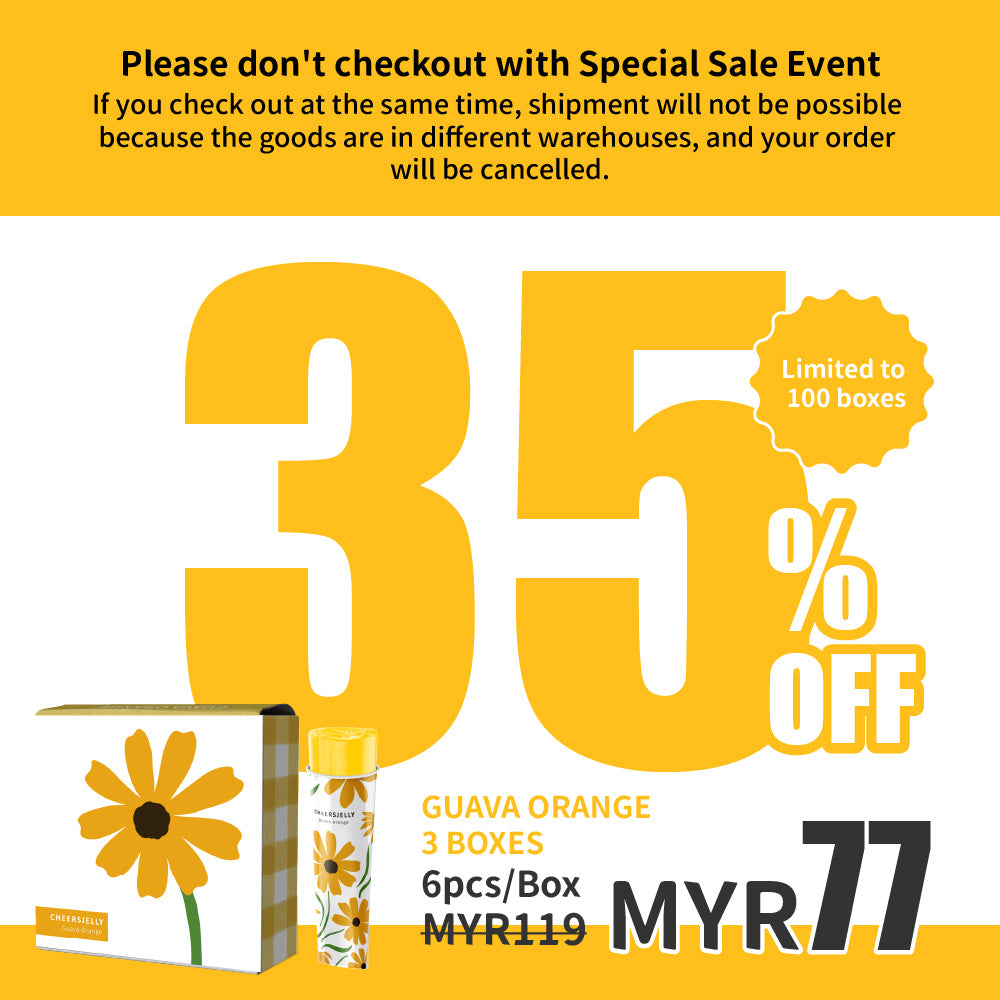 CheersJelly Low-Calorie Konjac Jelly【Guava Orange  3 boxes】