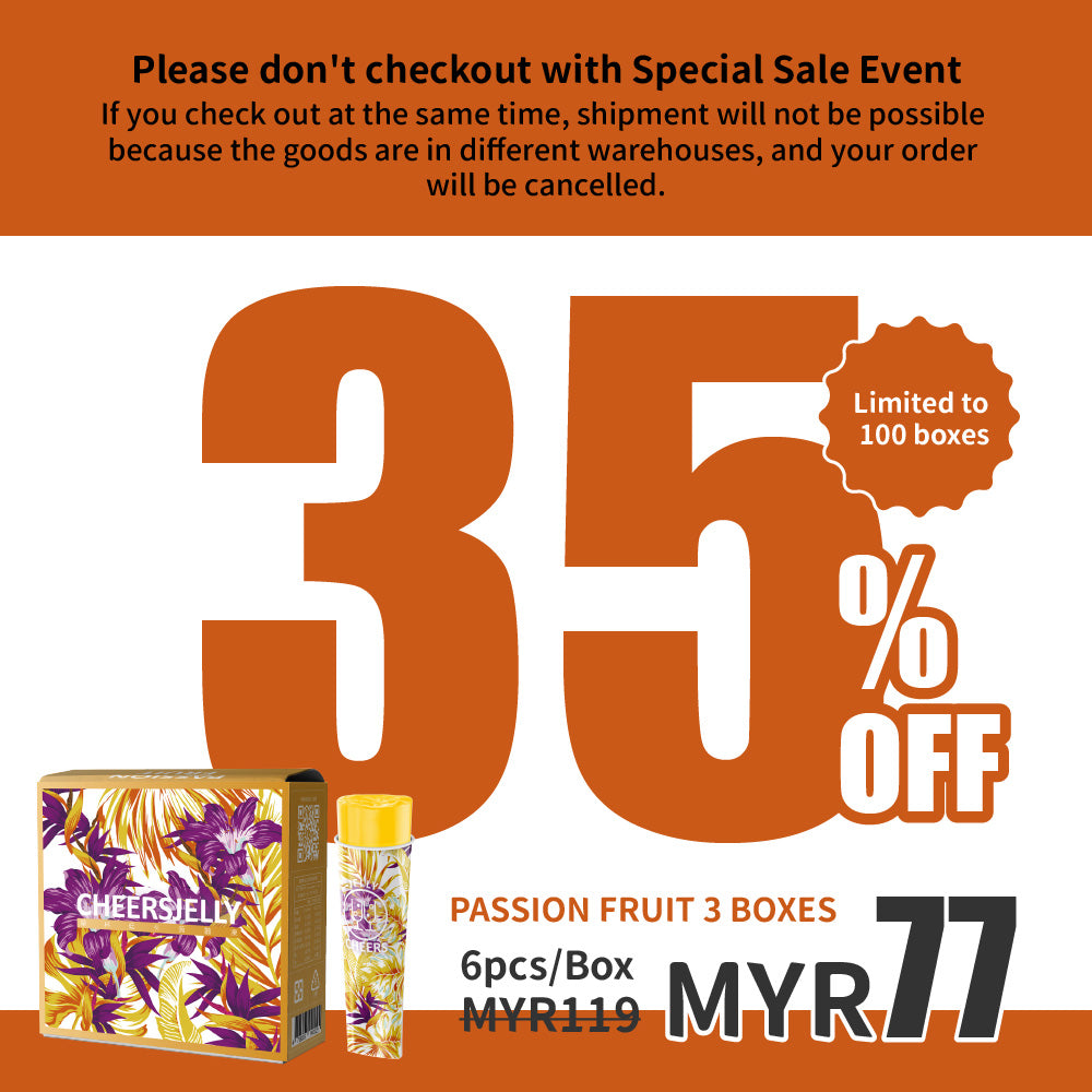 CheersJelly Low-Calorie Konjac Jelly【Passion Fruit 3 boxes】