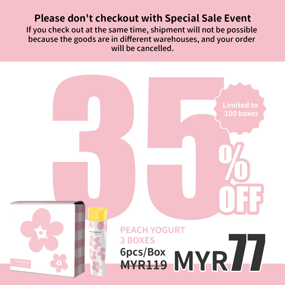 CheersJelly Low-Calorie Konjac Jelly【Peach Yogurt  3 boxes】