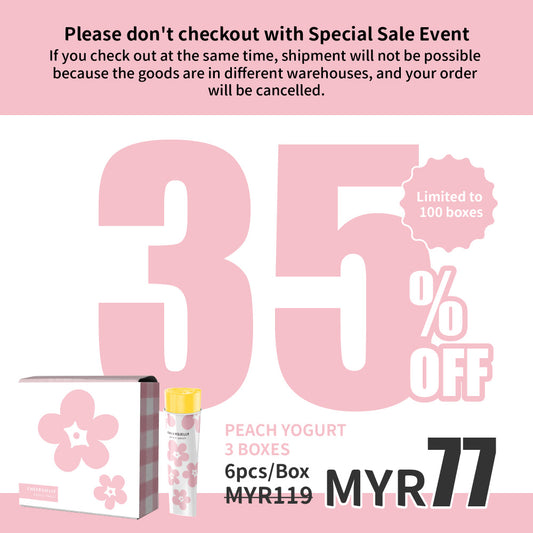 CheersJelly Low-Calorie Konjac Jelly【Peach Yogurt  3 boxes】