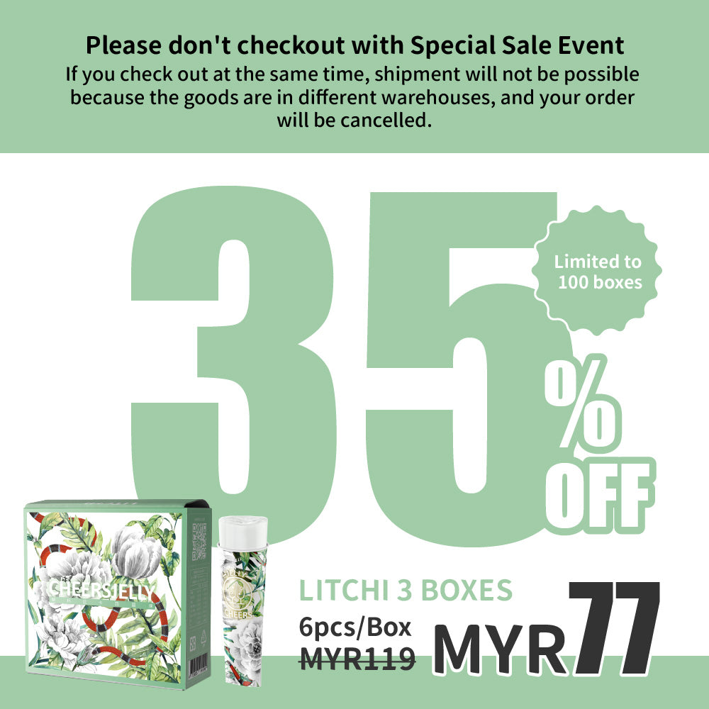 CheersJelly Low-Calorie Konjac Jelly【Litchi 3 boxes】